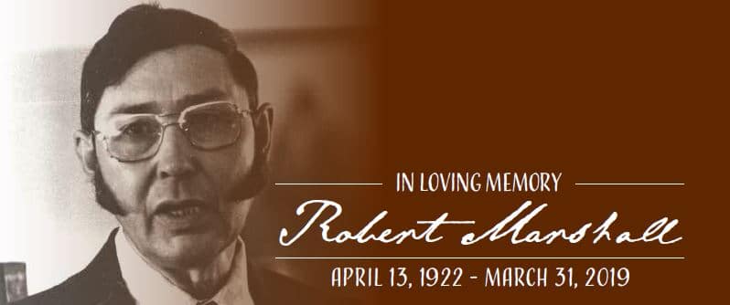 Photo of Robert Marshal with the words "In loving memory of Robert Marshall"