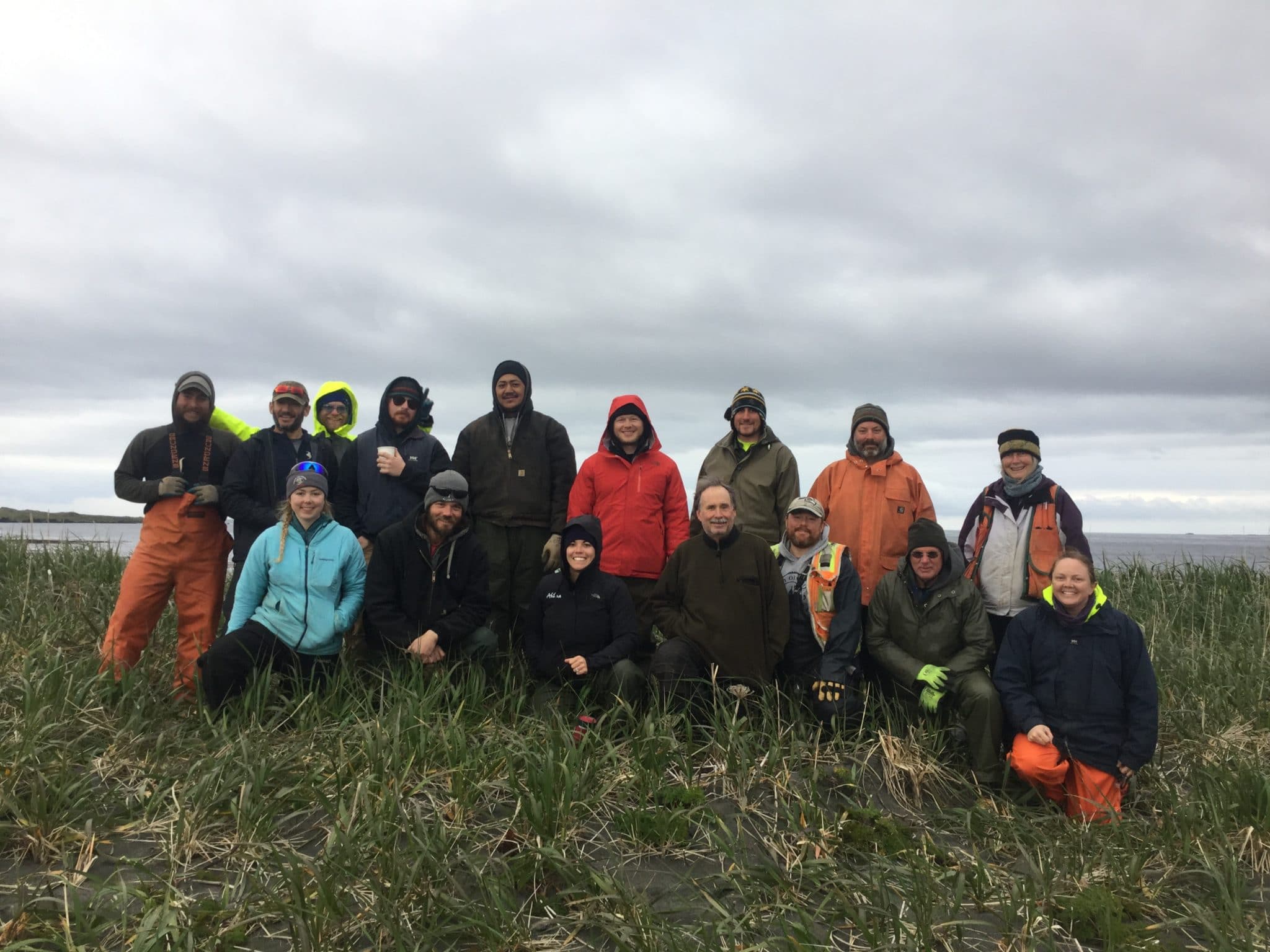 Back row (L to R): David Reynolds (Discovery Drilling), Mark Herbst (Total Safety), Darrin VanDehey (Discovery Drilling), Baley Lenhart (Ahtna), Lo Vahaakolo (Discovery Drilling), Greg Mamikunian (Ahtna), Mike Ebert (Ahtna), Andy Kirsch (Dakota Technologies), Shelly Williams (Mammoth Consulting) Front row (L to R): Autumn Gould (Ahtna), Derek Dell (Discovery Drilling), Jamie Ginn (Ahtna), Jim Lang (Ahtna), Travis Shinabarger (Northern Land Use Research Alaska, LLC), Denis Dewane (Mammoth Consulting), Vivian Tokar (Ahtna)