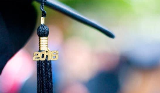 Stock photo of 2016 graduation cap