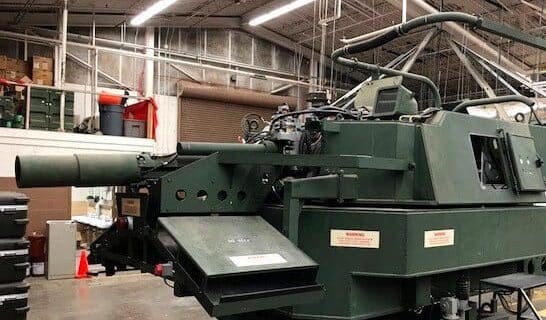 Photo of the (FSCATT) system used to train artillery crew members on the M109 Paladin Howitzer.