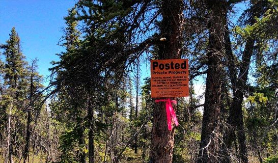 Photo of Ahtna Lands with Sign