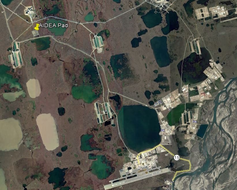 Satellite view of North Slope pad space