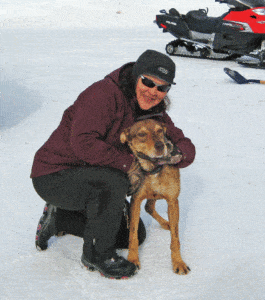 Photo of Evelyn with her dog