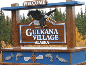 Photo of Welcome sign to Gulkana Village