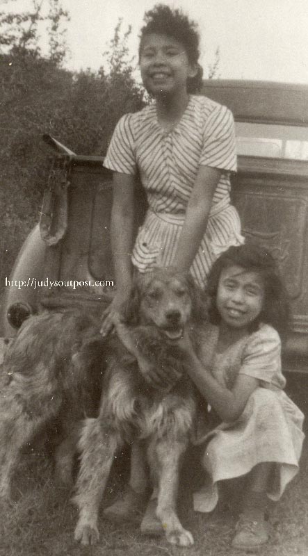 Black and white photo of Priscilla and Marnie