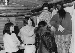 1973 Black and white photo of Roy Ewan with Ahtna Executives