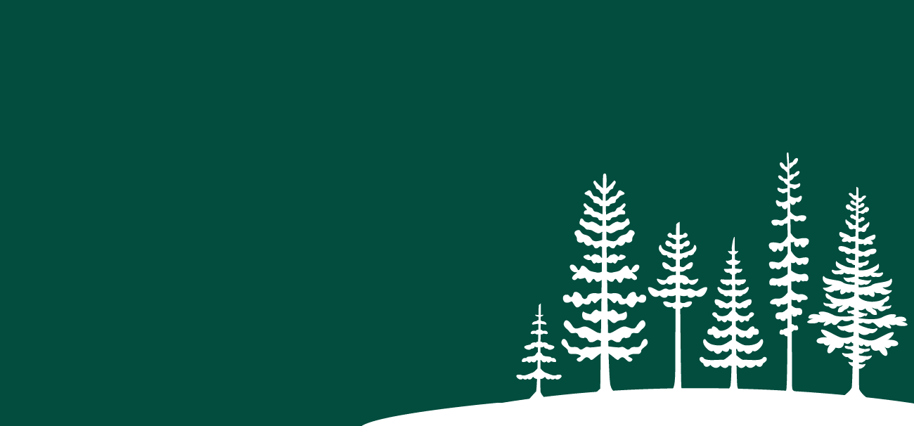 Illustration of white trees on solid green background