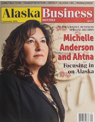 Alaska Business Magazine Cover with Portraits of Michelle Anderson