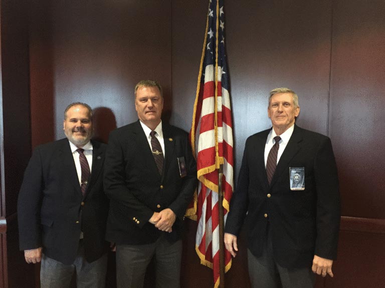Photo of Lead Courtroom Service Officer (LCSO) Steven Wilson, CSO Richard Burton, CSO Allen Johnston at the U.S. Federal Courthouse in Urbana Illinois.